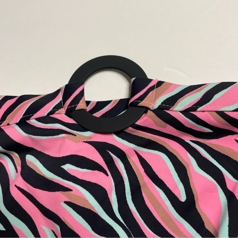Bikini Lab Wild Child High Waist Bikini Bottoms M Pink Zebra